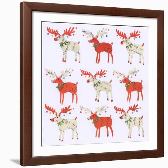 Nine Document Reindeer-Sarah Battle-Framed Giclee Print