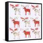 Nine Document Reindeer-Sarah Battle-Framed Stretched Canvas