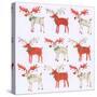 Nine Document Reindeer-Sarah Battle-Stretched Canvas