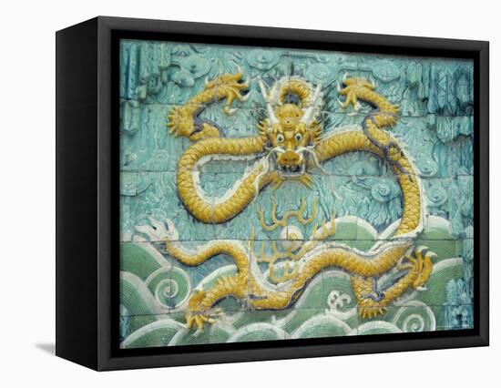 Nine Dragon Wall, Forbidden City, Beijing, China, Asia-Gina Corrigan-Framed Stretched Canvas