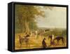 Nine Greyhounds in a Landscape-Jacques-Laurent Agasse-Framed Stretched Canvas