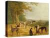 Nine Greyhounds in a Landscape-Jacques-Laurent Agasse-Stretched Canvas