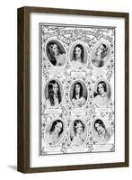 Nine of Queen Victoria's Bridesmaids, 10 February 1840-null-Framed Giclee Print