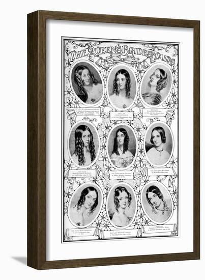Nine of Queen Victoria's Bridesmaids, 10 February 1840-null-Framed Giclee Print