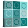 Nine Patch Blue Circles-Ricki Mountain-Stretched Canvas