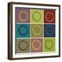 Nine Patch Circle & Colors-Ricki Mountain-Framed Art Print