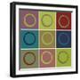 Nine Patch Circle & Colors-Ricki Mountain-Framed Art Print