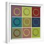 Nine Patch Circle & Colors-Ricki Mountain-Framed Art Print