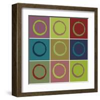 Nine Patch Circle & Colors-Ricki Mountain-Framed Art Print