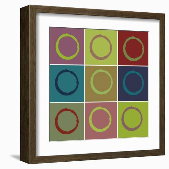 Nine Patch Circle & Colors-Ricki Mountain-Framed Art Print