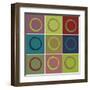 Nine Patch Circle & Colors-Ricki Mountain-Framed Art Print