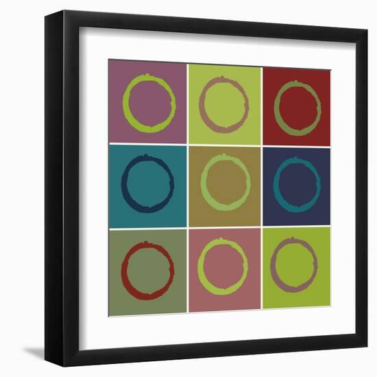 Nine Patch Circle & Colors-Ricki Mountain-Framed Art Print