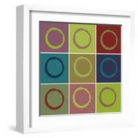 Nine Patch Circle & Colors-Ricki Mountain-Framed Art Print