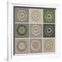 Nine Patch Circles In Circles-Ricki Mountain-Framed Art Print