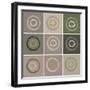 Nine Patch Circles In Circles-Ricki Mountain-Framed Art Print