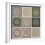 Nine Patch Circles In Circles-Ricki Mountain-Framed Art Print