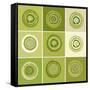 Nine Patch Green Tree Circles I-Ricki Mountain-Framed Stretched Canvas