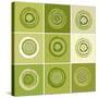 Nine Patch Green Tree Circles I-Ricki Mountain-Stretched Canvas