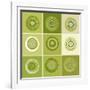 Nine Patch Green Tree Circles I-Ricki Mountain-Framed Art Print