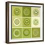 Nine Patch Green Tree Circles I-Ricki Mountain-Framed Art Print