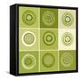 Nine Patch Green Tree Circles I-Ricki Mountain-Framed Stretched Canvas