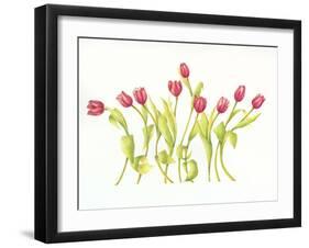 Nine Tulips Twirling-Deborah Kopka-Framed Giclee Print