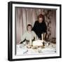 Nine Year Old Girl Is About to Blow Out the Candles on Her While Her Mom Watches, Ca. 1962-null-Framed Photographic Print