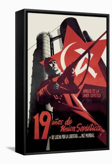 Nineteen Years of the Soviet Union and the Fight for Freedom and World Peace-Josep Renau Montoro-Framed Stretched Canvas