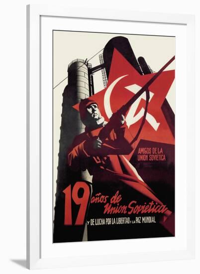 Nineteen Years of the Soviet Union and the Fight for Freedom and World Peace-Josep Renau Montoro-Framed Art Print