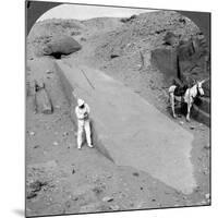 Ninety-Two Foot Obelisk Still Lying in the Quarry of Assuan (Aswa), Egypt, 1905-Underwood & Underwood-Mounted Photographic Print