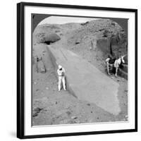 Ninety-Two Foot Obelisk Still Lying in the Quarry of Assuan (Aswa), Egypt, 1905-Underwood & Underwood-Framed Photographic Print