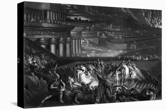 Nineveh Sacked by Medes-John Martin-Stretched Canvas