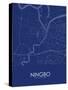 Ningbo, China Blue Map-null-Stretched Canvas