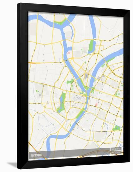 Ningbo, China Map-null-Framed Poster