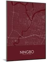 Ningbo, China Red Map-null-Mounted Poster