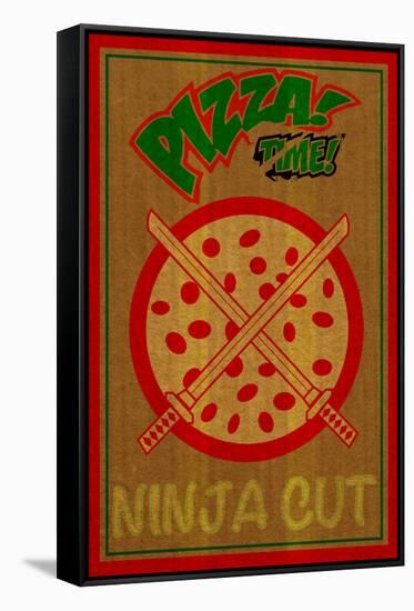 Ninja Cut Pizza 3-null-Framed Stretched Canvas