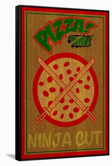 Ninja Cut Pizza 3-null-Framed Stretched Canvas