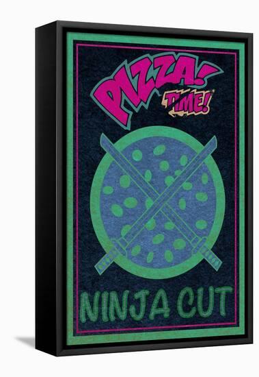 Ninja Cut Pizza-null-Framed Stretched Canvas