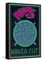 Ninja Cut Pizza-null-Framed Stretched Canvas