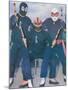Ninja Mexican Wrestlers with Nunchuks-null-Mounted Art Print
