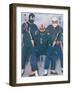 Ninja Mexican Wrestlers with Nunchuks-null-Framed Art Print