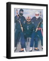 Ninja Mexican Wrestlers with Nunchuks-null-Framed Art Print