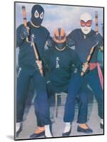 Ninja Mexican Wrestlers with Nunchuks-null-Mounted Art Print