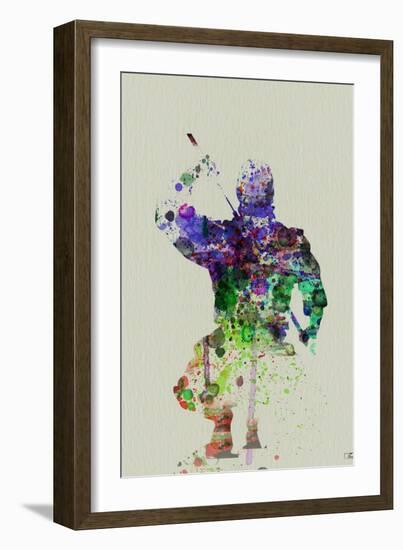 Ninja Watercolor-NaxArt-Framed Art Print