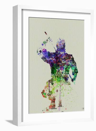 Ninja Watercolor-NaxArt-Framed Art Print