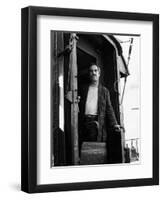 Nino Manfredi Looking Out from the Door of a Train in Cafe Express-Marisa Rastellini-Framed Premium Photographic Print