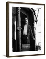 Nino Manfredi Looking Out from the Door of a Train in Cafe Express-Marisa Rastellini-Framed Photographic Print