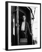 Nino Manfredi Looking Out from the Door of a Train in Cafe Express-Marisa Rastellini-Framed Photographic Print