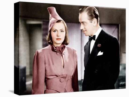 NINOTCHKA, from left: Greta Garbo, Melvyn Douglas, 1939-null-Stretched Canvas