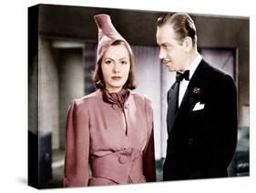 NINOTCHKA, from left: Greta Garbo, Melvyn Douglas, 1939-null-Stretched Canvas